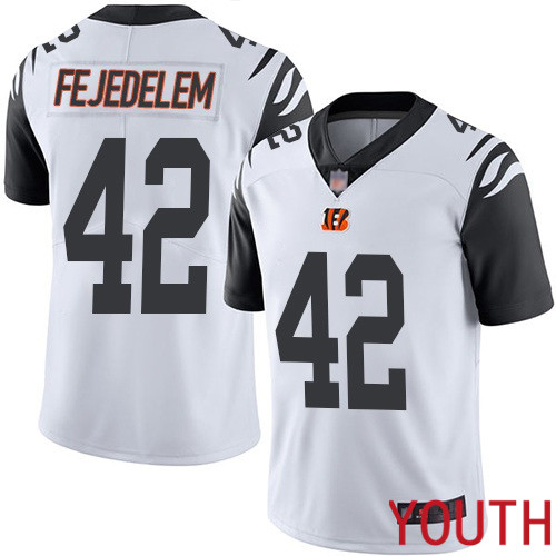 Cincinnati Bengals Limited White Youth Clayton Fejedelem Jersey NFL Footballl #42 Rush Vapor Untouchable->youth nfl jersey->Youth Jersey